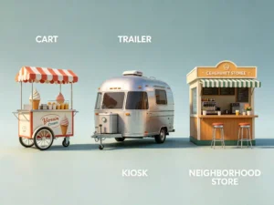 ice cream kiosk cart