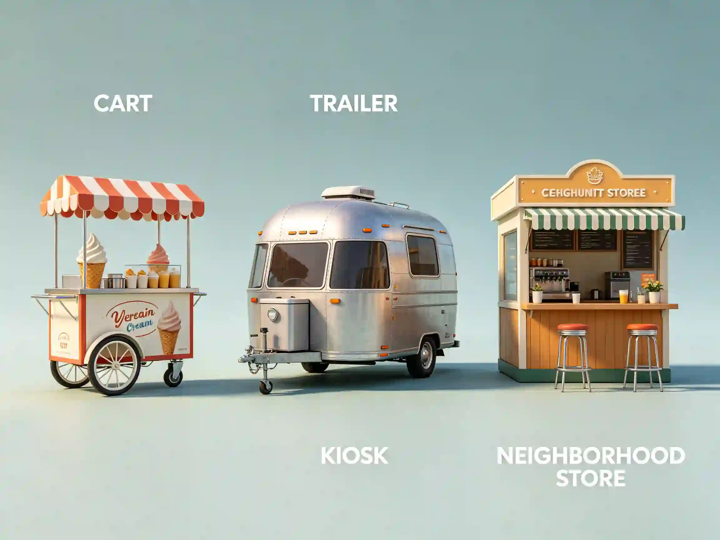 ice cream kiosk cart