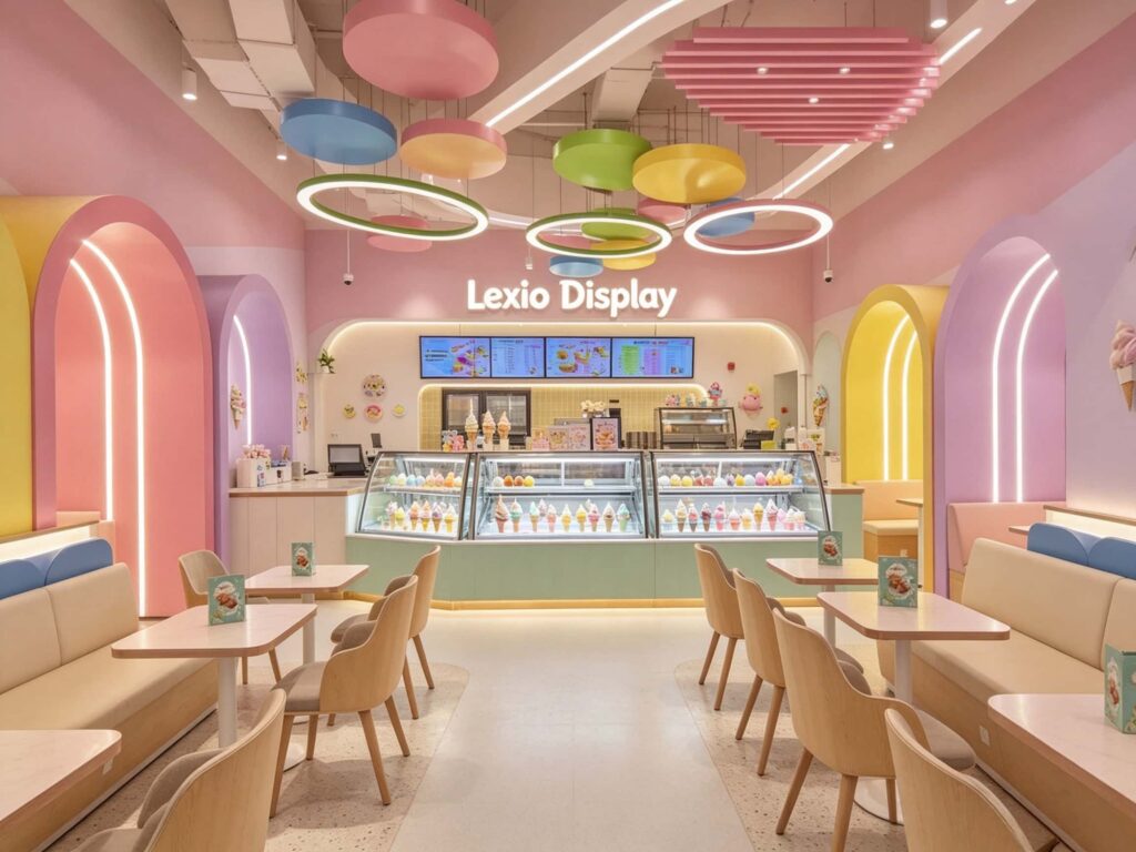 How hanging rings make your ice cream shop pop