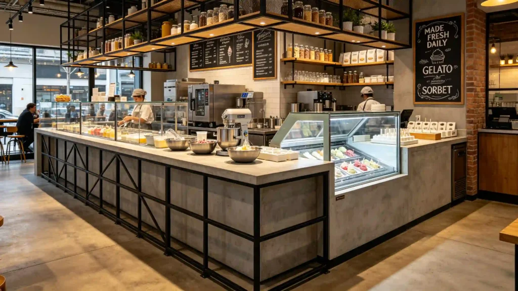 ice cream shop counter design idea
