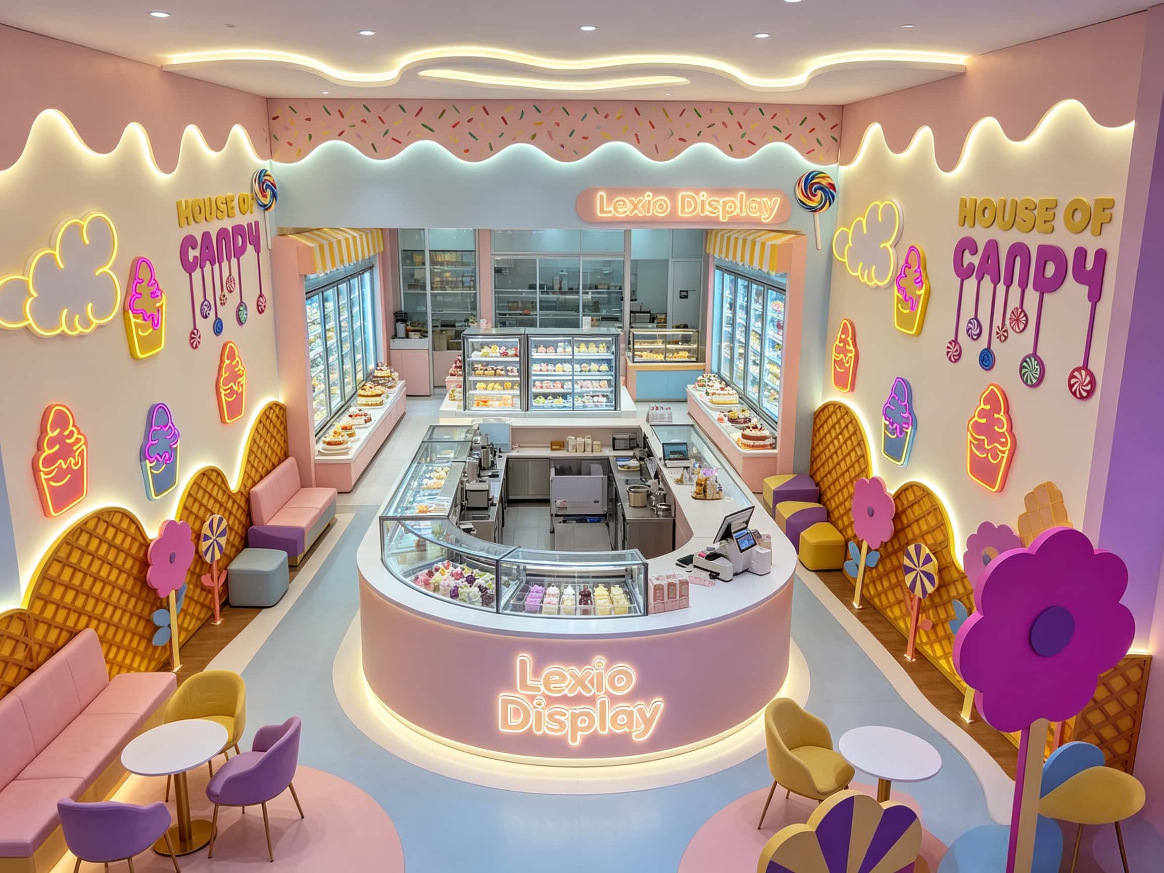 Wave Lights and Candy Decorations for Your Ice Cream Shop
