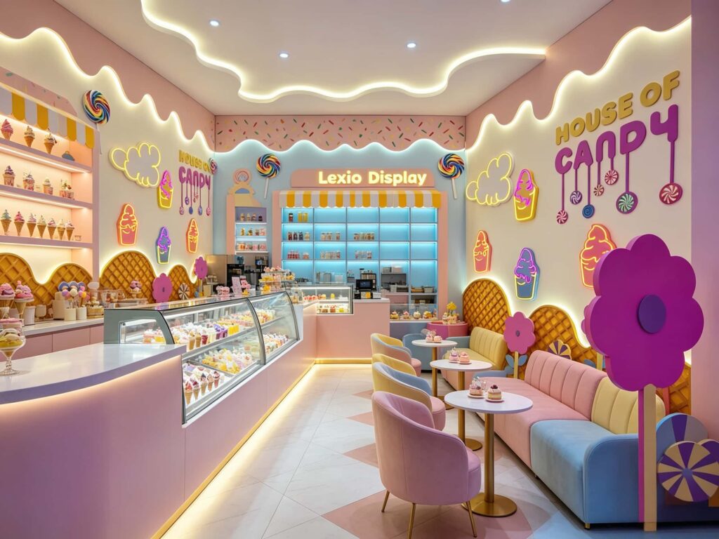 Wave Lights and Candy Decorations for Your Ice Cream Shop