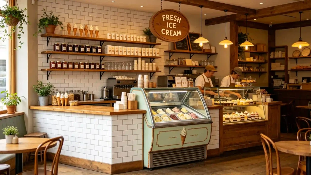 ice cream shop design style