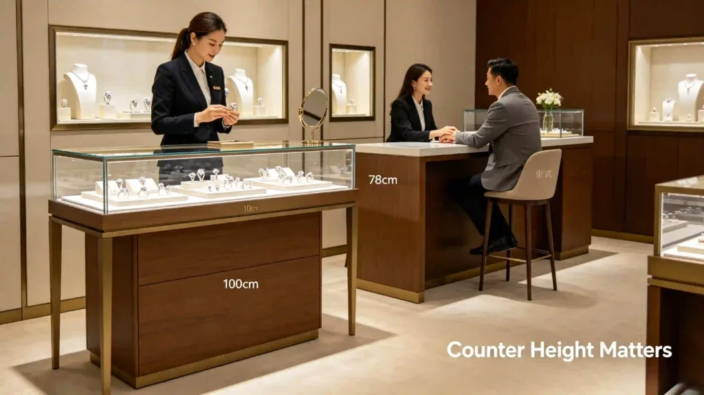 jewelry counter height matters