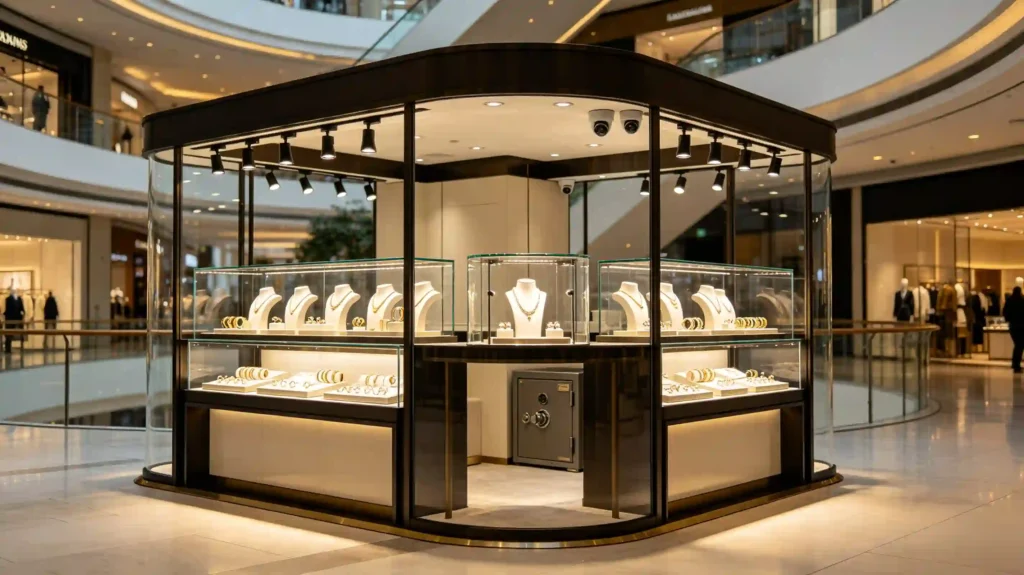 jewelry kiosk in mall
