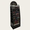 Freestanding Black Metal Nail Polish Display Rack | Slanted Tiered Gel Polish Shelving Unit With Locked Storage Cabinet For Nail Salon Retail