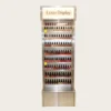 Stainless Steel Tall Freestanding Nail Polish Display Tower With LED Top Lightbox & Lockable Base Cabinet | Commercial Retail Vertical Cosmetic Showcase Rack