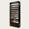 Dark Luxury Freestanding LED Lipstick & Nail Polish Display Cabinet | Multi-Tier Vertical Cosmetic Display Tower With Storage Cabinets