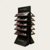 nail display stand (30) Double-Sided Freestanding Cosmetic Display Stand | Slanted Tiered Black Makeup Retail Shelving Unit For Beauty Boutique & Cosmetic Shop