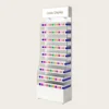 White Wall Mounted Nail Gel Polish Display Cabinet With LED Light | Curved Acrylic Tall Nail Color Shelf For Modern Nail Salon