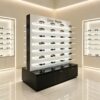 optical cabinets (14) Custom Black & White LED Lighted Freestanding Sunglasses Display Stand For Optical Shop