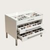 Multi-Drawer Eyewear Storage Counter | Glass Top Sunglasses Display Chest With Divided Compartments For Optical Shop Central Merchandising
