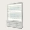 optical cabinets (35) Custom White LED Glass Eyewear Display Cabinet | Freestanding Optical Showcase With 6 Storage
