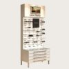 Freestanding Designer Sunglasses Display Tower | Backlit Vertical Eyewear Display Stand With Adjustable Peg Hooks, Brand Signage Area, Digital Photo Frame & Multi-Drawer Storage Base For Boutique Optical Stores