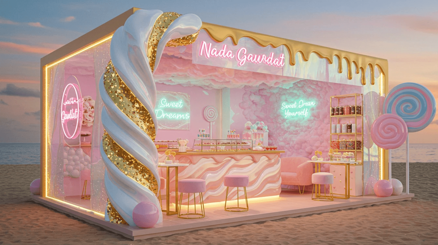 outdoor ice cream kiosk