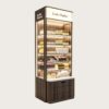 Wholesale Dark Wood Freestanding Skincare Perfume Display Tower | Showcase For Cosmetic Shop