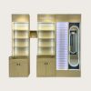 perfume display cabinet (16) Custom Light Wood Combined Multi-Function Beauty Display Wall Unit | Skincare Perfume Shelving