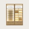 Custom Light Wood Modular Perfume Display Wall Cabinet | Adjustable Shelving Unit