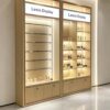 Custom Light Wood Modular Perfume Display Wall Cabinet | Adjustable Shelving Unit
