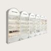 perfume display cabinet (22) Wholesale Arched White Modular Skincare Display Wall Cabinet | Beauty Shelving Unit