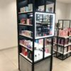 Custom Metal Frame Cube Perfume Cosmetic Display Towe Open Retail Showcase