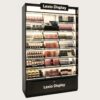Wholesale Black Vertical Lipstick Makeup Display Cabinet | Commercial Tiered Cosmetic Wall Shelving With LED For Beauty Stores