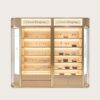 perfume display showcase (11) Custom Dual Perfume Display Wall Cabinet | Luxury Boutique Combined Showcase With LED