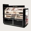 Black Makeup Display Counter | Multi-Angle Cosmetic Floor Showcase For Beauty Retail Stores
