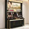 Gold Frame Makeup Display Counter | Luxury Cosmetic Showcase With Light Box