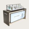 Custom Skincare Counter Display Table | Luxury Spa Facial Treatment Showcase With LED Light Box
