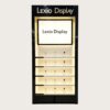 perfume display showcase (9) Tall Gloss Black Perfume Wall Display Unit | Slim Vertical Fragrance Showcase With LED Shelf Lights For Stores