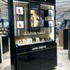 Luxury Black Gloss Perfume Wall Display Cabinet | Commercial Vertical Fragrance Showcase For Cosmetic Store