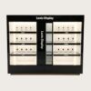 Factory Gloss Black Gondola Perfume Display | Commercial Multi-Side Fragrance Gondola Showcase With LED Shelves & Poster For Cosmetic Shop