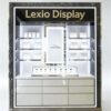 Wholesale Perfume Store Wall Display Cabinet | White Luxury Fragrance Counter Showcase With Central Backlit Poster & Drawer Storage