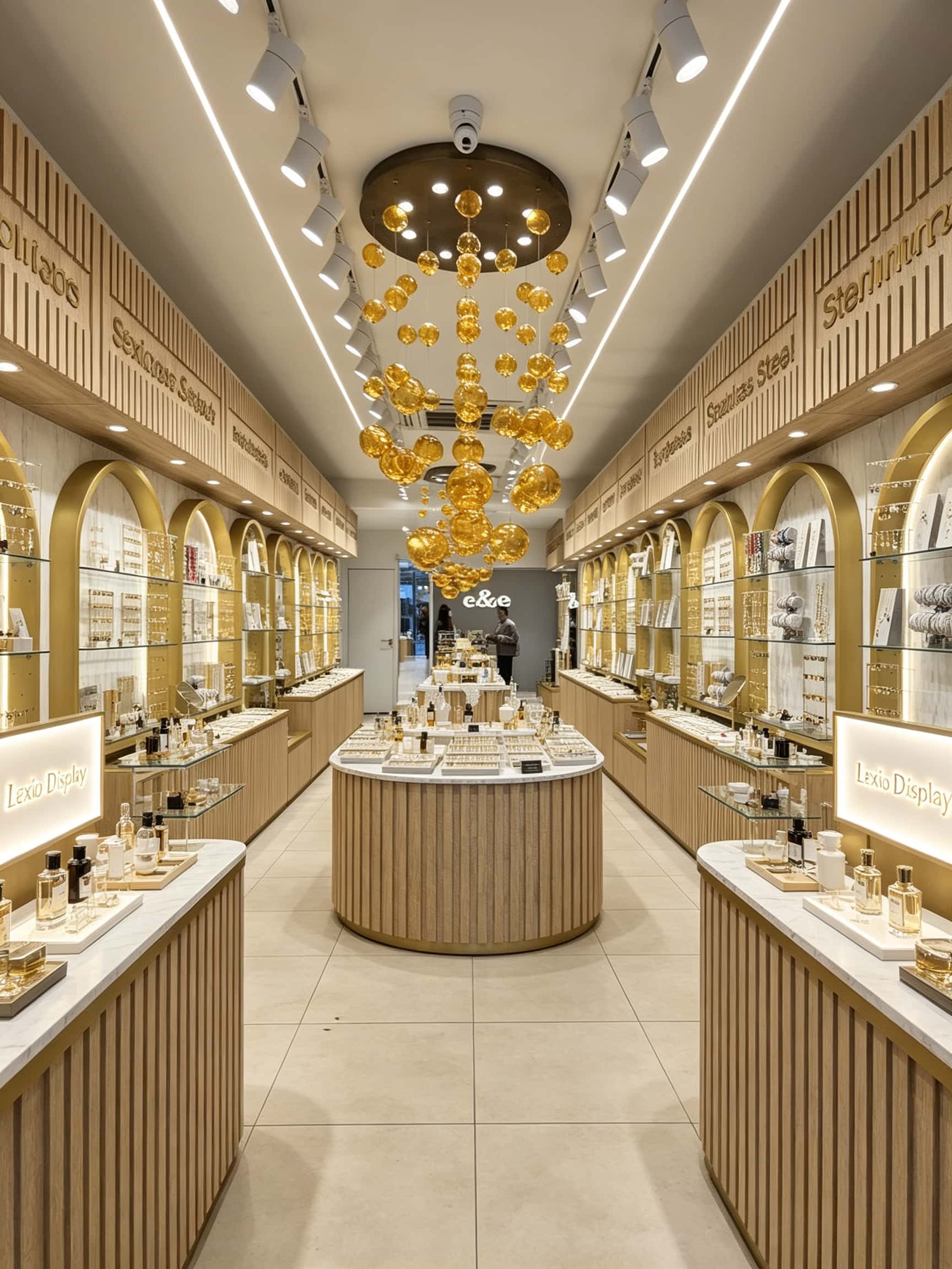 Vertical Wooden Slats for Luxury Retail Wall Surfaces in Perfume Shops