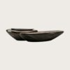 Organic Curved Boat Shaped Solid Wood Reception Counter Custom Front Desk Lobby With Polished Gloss Finish