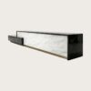 Asymmetrical Two Tone Marble Reception Desk | Wholesale Commercial Linear Front Counter For Modern Corporate Office