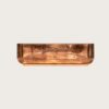 reception desk (16) Oval Hammered Copper Metal Reception Counter Luxury Front Desk For High-End Lobby With Lighting