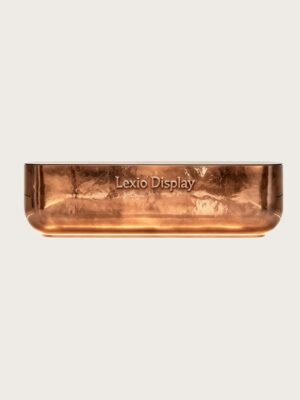 reception desk (16) Oval Hammered Copper Metal Reception Counter Luxury Front Desk For High-End Lobby With Lighting
