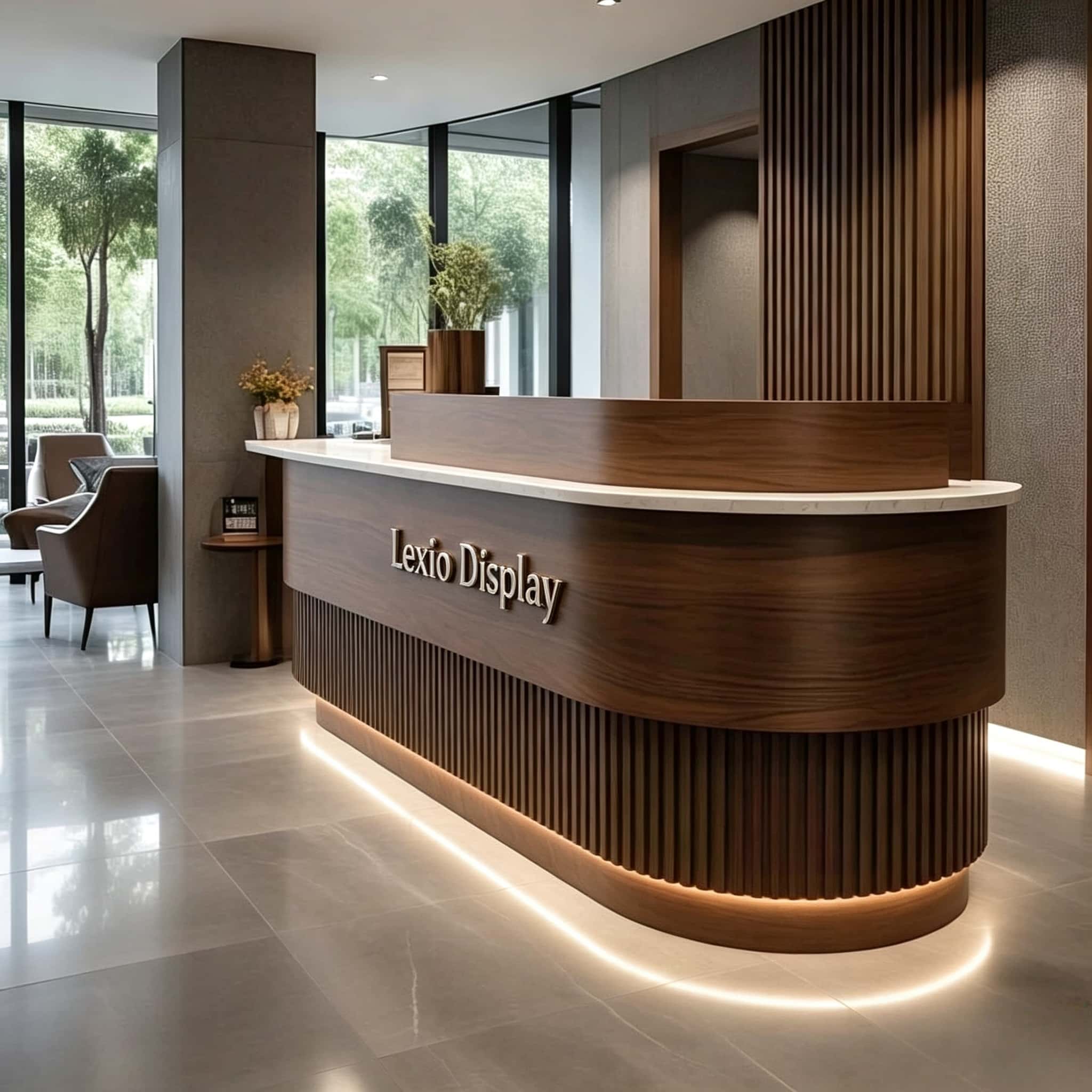 Walnut Wood Reception Desk