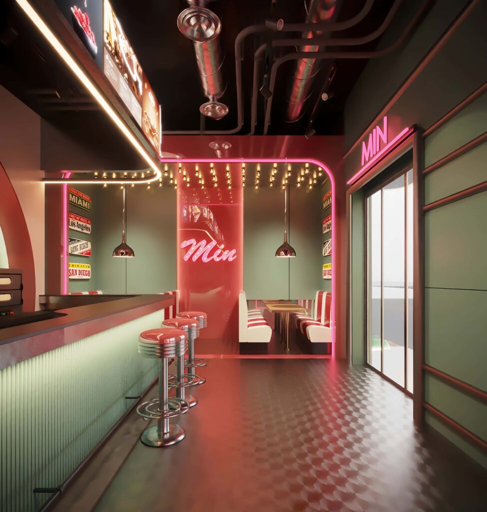 retro coffee store design