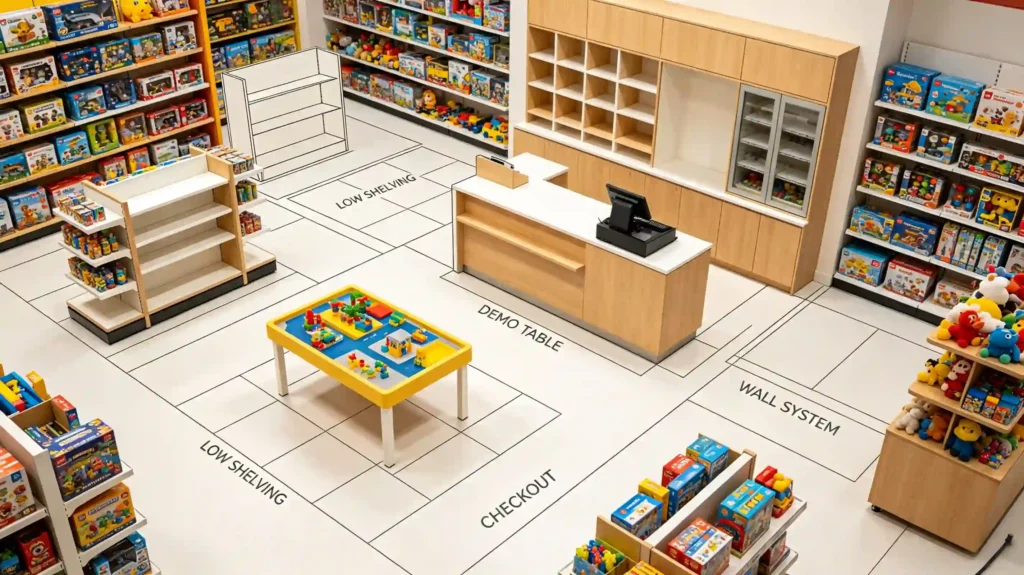 toy store furniture layout
