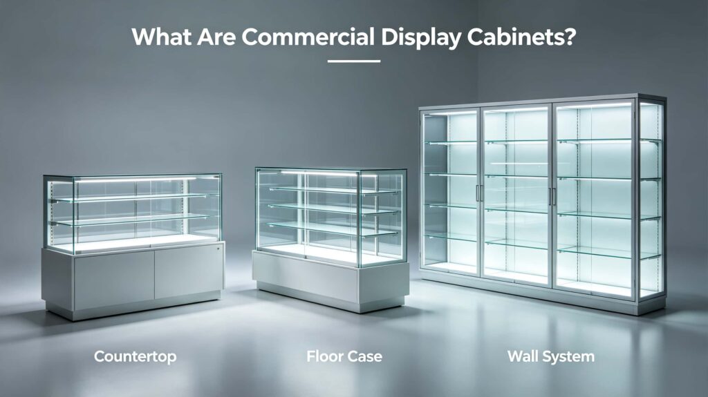 What are commercial display cabinets?