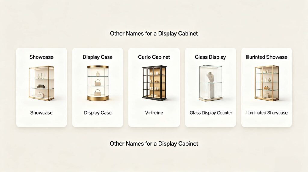 What is another name for a display cabinet?