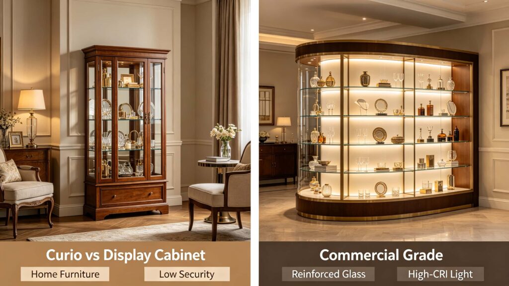 What's the Difference Between a Curio Cabinet and a Display Cabinet?