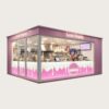 Custom Pink Ice Cream Kiosk with Full Commercial Kitchen | Freestanding Mall Dessert Retail Booth