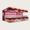 Custom Wavy Burgundy Ice Cream Kiosk with Overhead Canopy Commercial Frozen Yogurt Kiosk