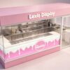 Custom Pink Ice Cream Kiosk with Full Commercial Kitchen | Freestanding Mall Dessert Retail Booth