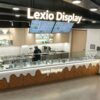 Modern Herringbone Wood Ice Cream Kiosk with Gelato Display Case | Custom Mall Food Retail Booth