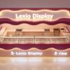Custom Wavy Burgundy Ice Cream Kiosk with Overhead Canopy Commercial Frozen Yogurt Kiosk
